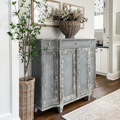 Aged Paint Farmhouse Console Cabinet