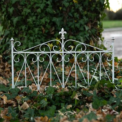 Aged White Metal Garden Gate Fence Panel