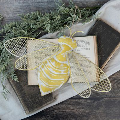 Aged Yellow Metal Honey Bee