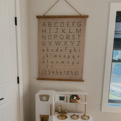 Alphabet and Numbers Canvas and Wood Scroll