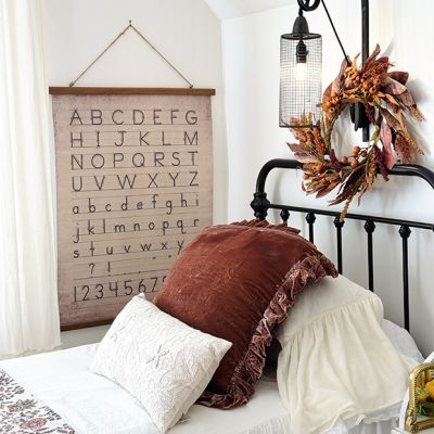 Alphabet and Numbers Canvas and Wood Scroll