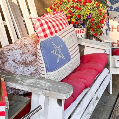 Americana Celebration Patchwork Flag Accent Pillow