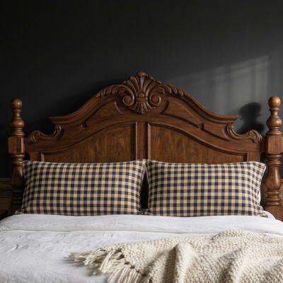 Americana Country Navy Check Pillow Case Set of 2