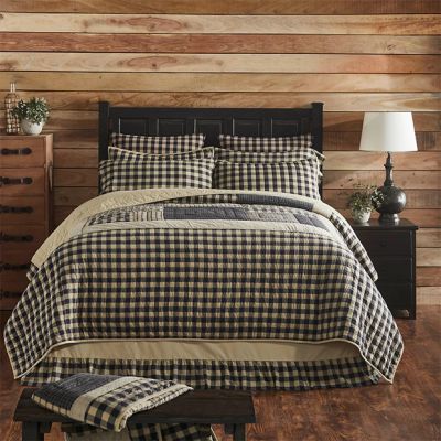 Americana Country Navy Check Quilt Set