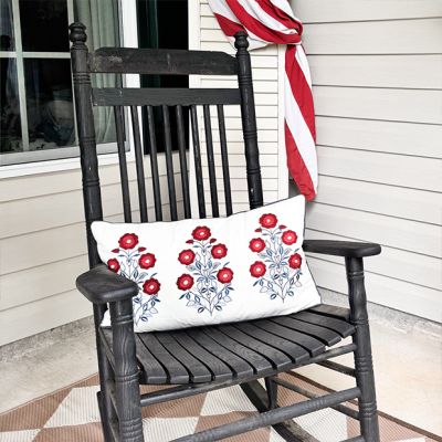 Americana Floral Embroidered Accent Pillow