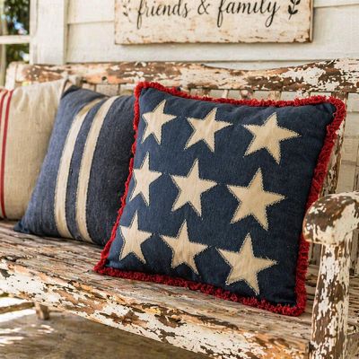 Americana Stars Stonewashed Throw Pillow