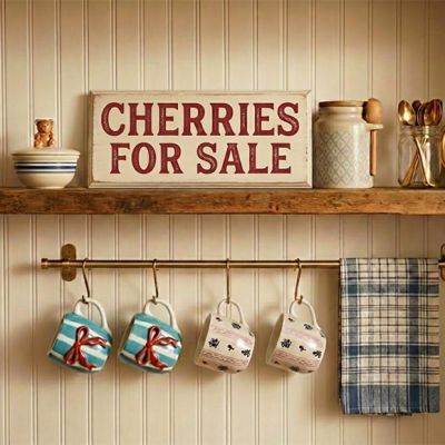 Americana Stoneware Bow Mug Set of 2