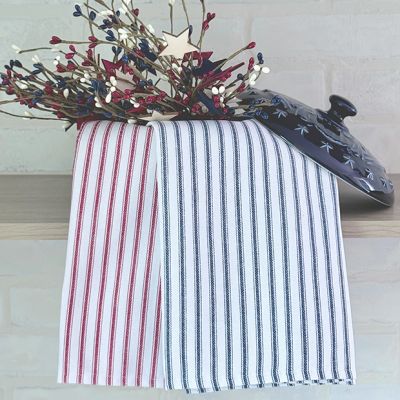 Americana Ticking Stripe Kitchen Towel Set of 2