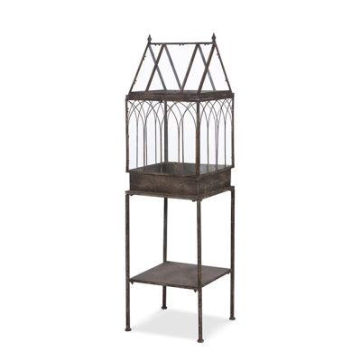 Antique Black Standing Garden Terrarium