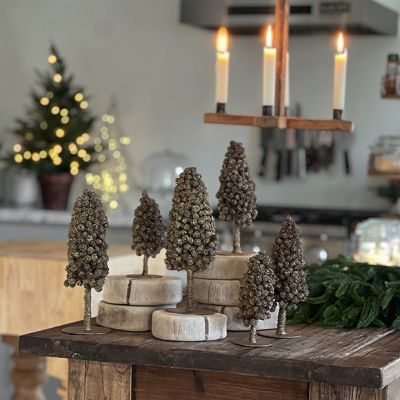 Antique Brass Balls Topiary Trees Set of 3