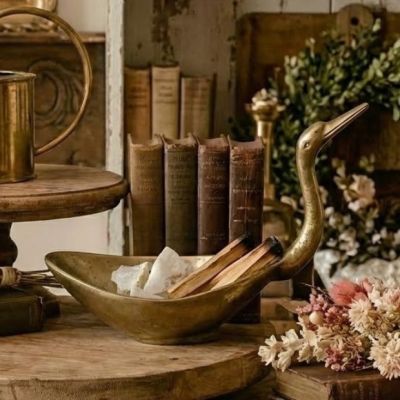 Antique Gold Bird Shaped Bowl