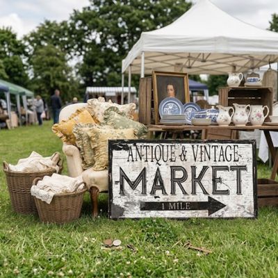 Antique Market Canvas Wall Art