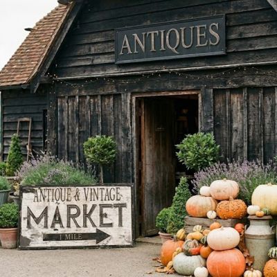 Antique Market Canvas Wall Art