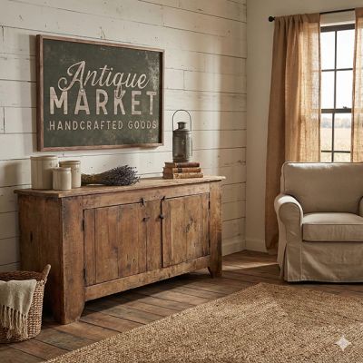 Antique Market Handcrafted Goods Green Wall Art