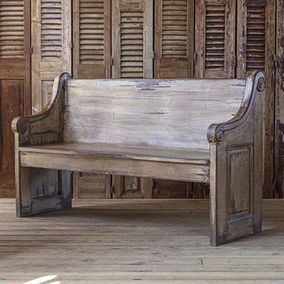 Antiqued Chapel Bench