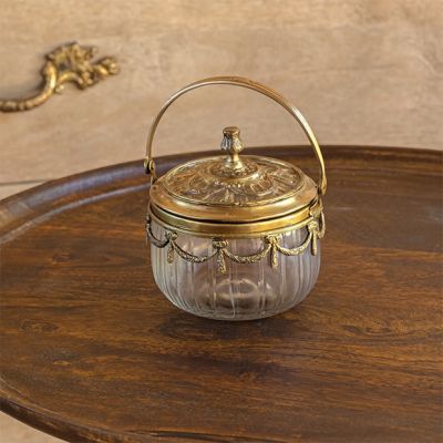 Antiqued Glass Vanity Jar