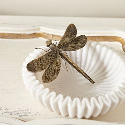 Antiqued Gold Dragonfly Figurine