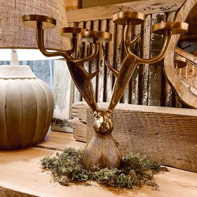 Antiqued Gold Hare Candle Holder