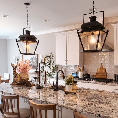 Antiqued Lantern Style Pendant Light