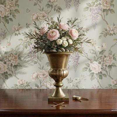 Antiqued Metal Church Urn Pot