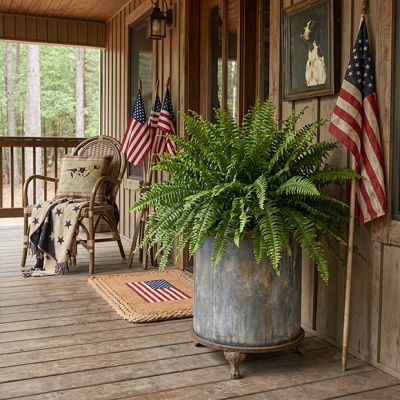Antiqued Metal Footed Floor Planter