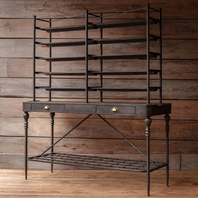 Antiqued Metal Ribbon Display Table