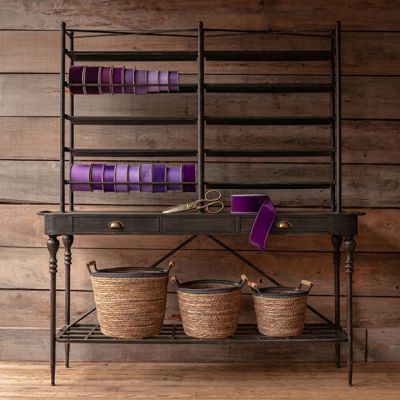 Antiqued Metal Ribbon Display Table