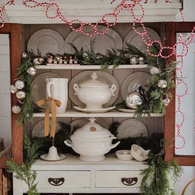 Antiqued Silver Mercury Glass Ornament Garland