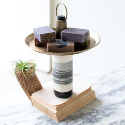 Antiqued Tray Wine Bottle Topper