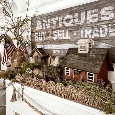 Antiques Canvas Wall Sign