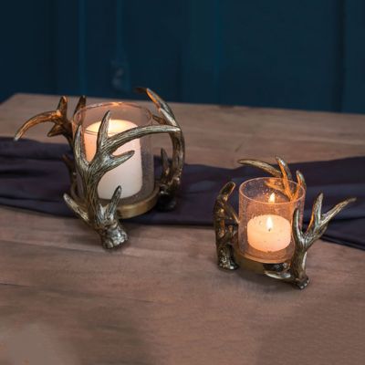 Antler Hurricane Candle Holder