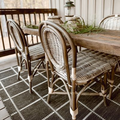 Arch Back Woven Wicker Bistro Chair