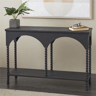 Arched 1 Shelf Matte Black Console Table