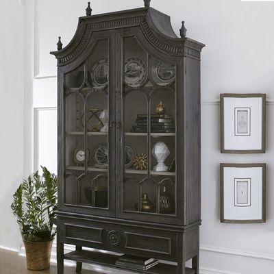 Arched Cathedral Black Display Cabinet