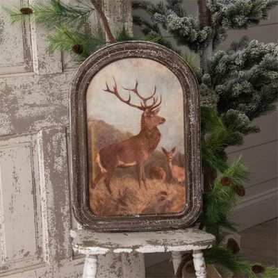 Arched Framed Deer Print