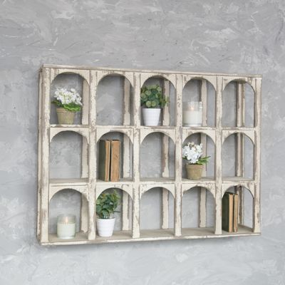 Arched Wood Cubbies Wall Decor