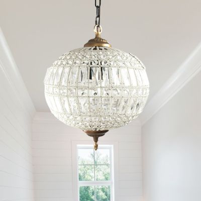 Art Deco Round Crystal Pendant Light