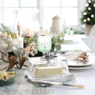 Arthur Court Butter Dish With Acorn