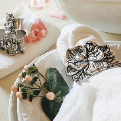 Arthur Court Magnolia Napkin Ring Set of 4