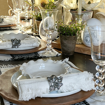 Arthur Court Magnolia Napkin Ring Set of 4