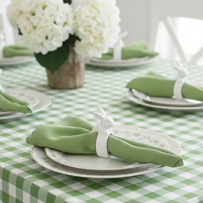 Arthur Court Porcelain Climbing Bunny Napkin Rings Set of 4