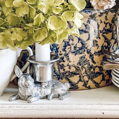 Arthur Court Rabbit Taper Candle Holder