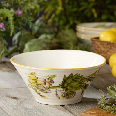 Artichoke and Herbs Stoneware Deep Serving Bowl