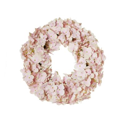 Artificial Pink Hydrangea Wreath 20 Inch