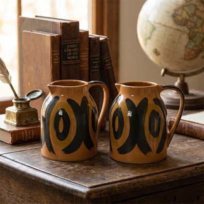 Artisan Accents Painted Stoneware Pitcher Set of 2