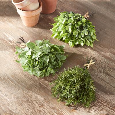 Assorted Artificial Herb Bundle Set of 3