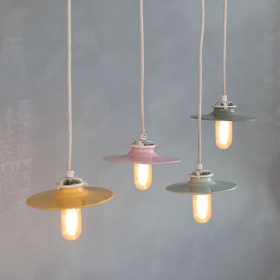 Assorted Stoneware Pendant Light Collection Set of 4