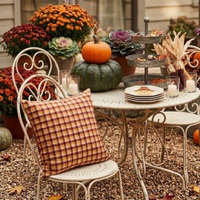 Autumn Charms Reversible Plaid Accent Pillow