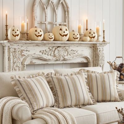 Autumn Cottage Striped Euro Sham