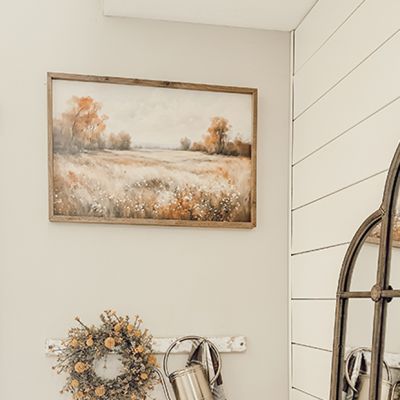 Autumn Field With Autumn Trees Framed Wall Art